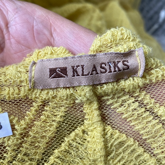 Klasiks yellow gold embroidery duster kimono! Boho, beach one size - Picture 15 of 16